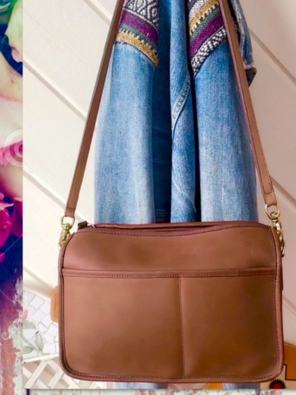 VINTAGE COACH 1980s BRITISH TAN COMPANION BAG 9300